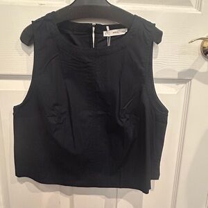 Mango navy Sleeveless Crop Top